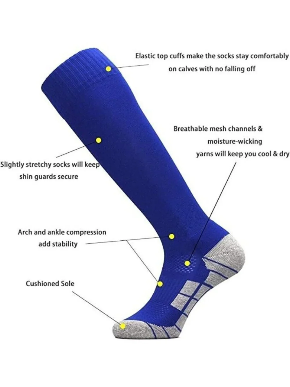 Soccer Socks Youth Team Sport Knee High Socks~Size XS~Royal Blue~CWVLC~NWT L3 05